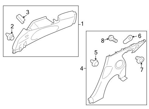 2024 Nissan Z Interior Trim - Quarter Panels Diagram 2