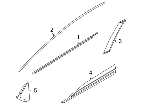 2022 Nissan Rogue Exterior Trim - Front Door Diagram