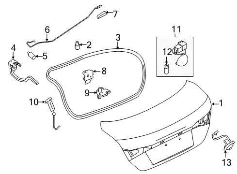 Lid Trunk Diagram for H4300-9AN0A
