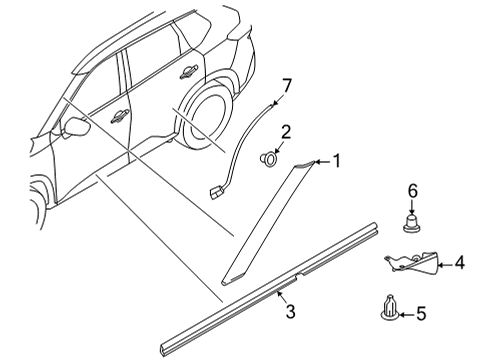 2022 Nissan Rogue Exterior Trim - Pillars Diagram 2