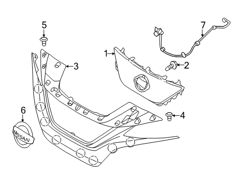 2023 Nissan Leaf EMBLEM-FRONT Diagram for 62890-6WK5A