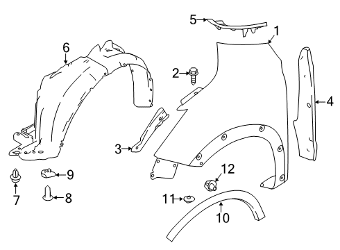 Protector-Front Fender,RH Diagram for 63840-5R00B