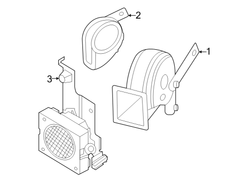 2023 Nissan ARIYA HORN ASSY-ELECTRIC HIGH Diagram for 25610-5MP0A