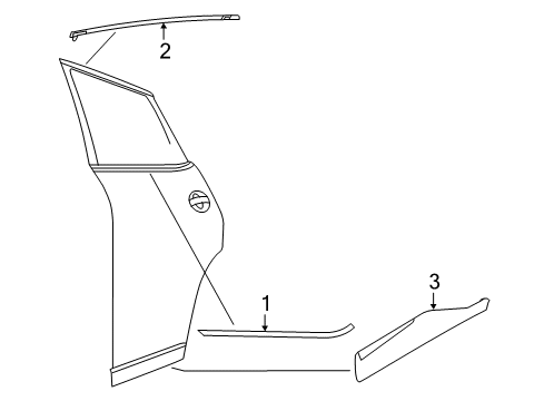 2022 Nissan Murano Exterior Trim - Rear Door Diagram