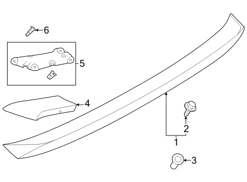 2024 Nissan Z AIR SPOILER ASSY-REAR,RH Diagram for 96032-6GR4A