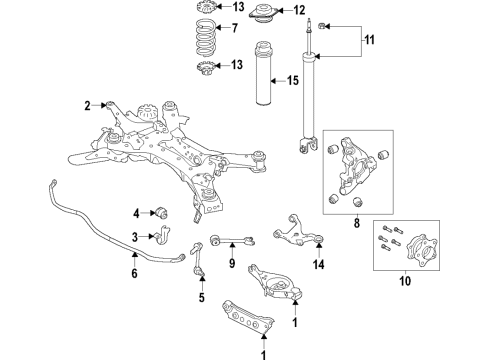 2022 Nissan Rogue Rear Suspension, Lower Control Arm, Upper Control Arm, Stabilizer Bar, Suspension Components Diagram 5