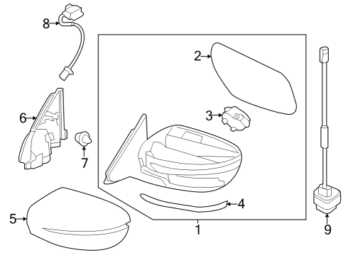 2020 Nissan Rogue Mirrors Diagram 2