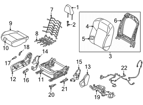 2022 Nissan Rogue Passenger Seat Components Diagram 4