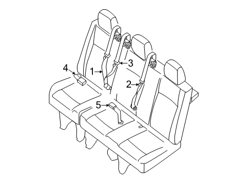 2020 Nissan NV 3500 Rear Seat Belts Diagram 2
