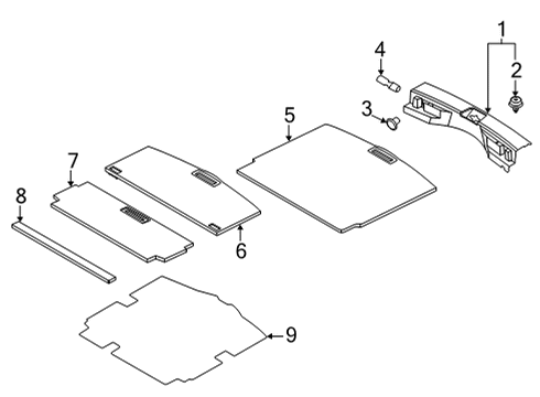 2023 Nissan Rogue Interior Trim - Rear Body Diagram 1