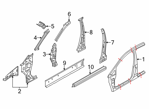 Body-Side Outer, RH Diagram for G6022-9KSMB