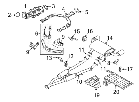 Muffler Assy-Exhaust Main Diagram for 20100-1CH0A