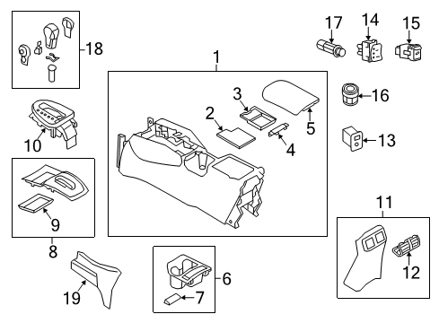 2020 Nissan Rogue Center Console Diagram