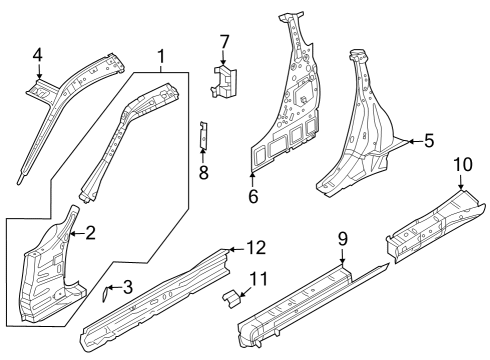 2024 Nissan Z Hinge Pillar, Lock Pillar, Rocker Diagram