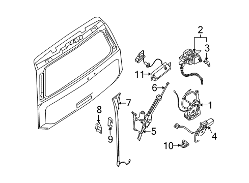 Lock Assembly-Back Diagram for 90330-7S600