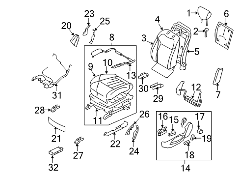 Knob-Switch,Front Seat Slide Lh Diagram for 87062-JK65A