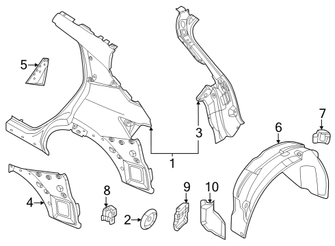 2023 Nissan ARIYA Quarter Panel & Components Diagram