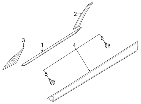 2023 Nissan ARIYA Exterior Trim - Front Door Diagram
