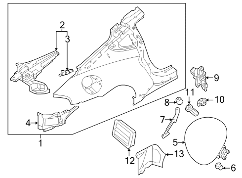 2024 Nissan Z FENDER ASSY-REAR,LH Diagram for GHA01-6GRMA