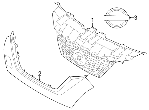 2022 Nissan Versa Grille & Components Diagram