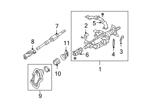 Bracket Diagram for 48988-7W01A