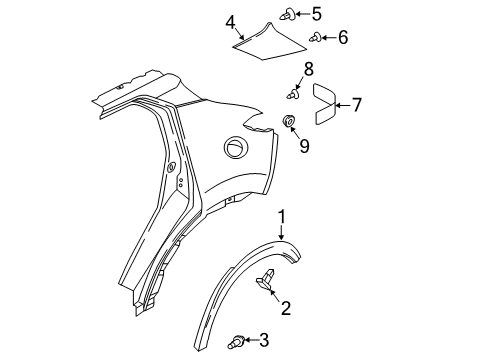 2023 Nissan Kicks Exterior Trim - Quarter Panel Diagram