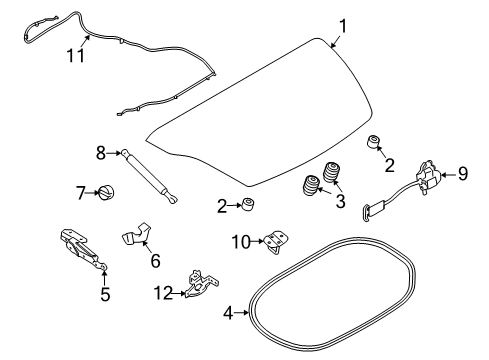 2020 Nissan 370Z Trunk Lid Diagram