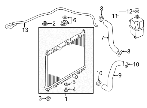 2020 Nissan NV 200 Radiator & Components Diagram