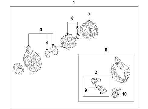 2013 Nissan 370Z Alternator Assy Reman Diagram for 2310M-3FY1ARW