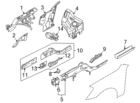 Bracket Front S Diagram for 75924-EG000