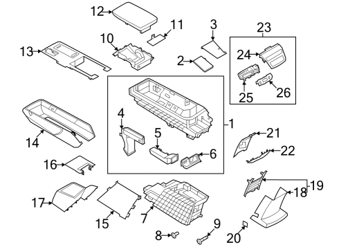 2023 Nissan ARIYA Console Diagram