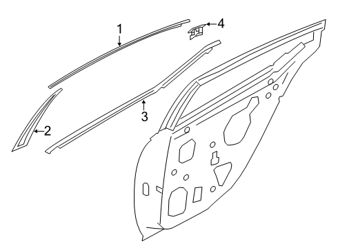 2022 Nissan Altima Exterior Trim - Rear Door Diagram