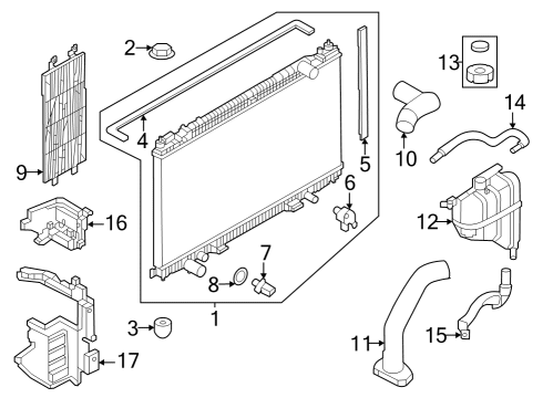 2023 Nissan Z AIR GUIDE-RADIATOR SIDE,LH Diagram for 21559-6GP0A