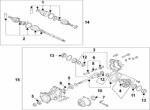 2022 Nissan Rogue Rear Axle, Axle Shafts & Joints, Differential, Propeller Shaft Diagram