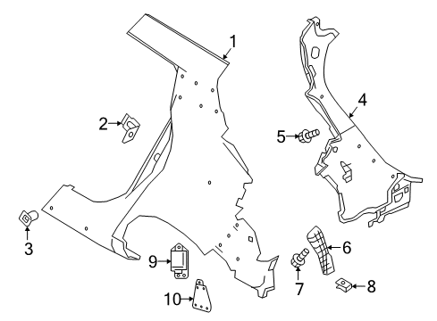 2022 Nissan Leaf Quarter Panel & Components Diagram