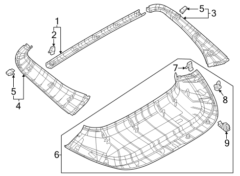 2023 Nissan Z Interior Trim - Lift Gate Diagram