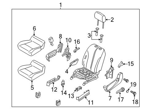 2020 Nissan NV 200 Driver Seat Components Diagram