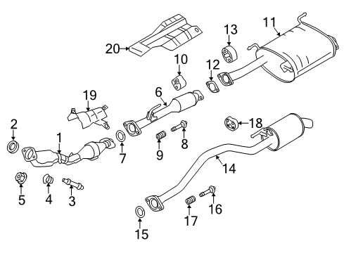 Tube-EXH Front Diagram for 20010-9SM0A
