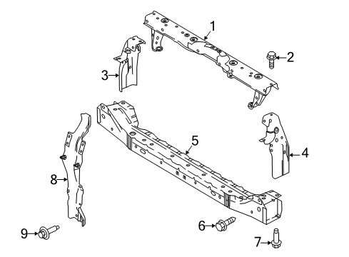 2022 Nissan Leaf Radiator Support Diagram