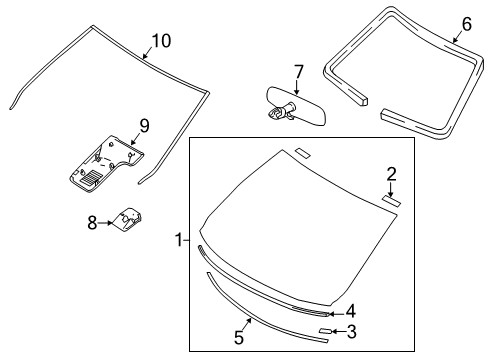 Mirror Assy-Inside Diagram for 96321-9Y01C