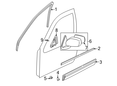 Mirror-Glass,L Diagram for 96366-0W916