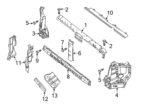 2021 Nissan NV 3500 Radiator Support Diagram
