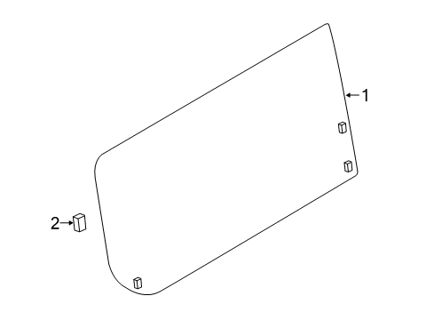 2020 Nissan NV 200 Side Loading Door - Glass & Hardware Diagram