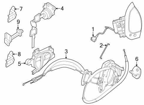 2023 Nissan Z HANDLE ASSY-FRONT DOOR OUTSIDE,LH Diagram for 80607-6GP0C