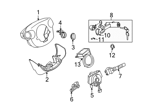 Cover-Steering Diagram for 48474-CL70B
