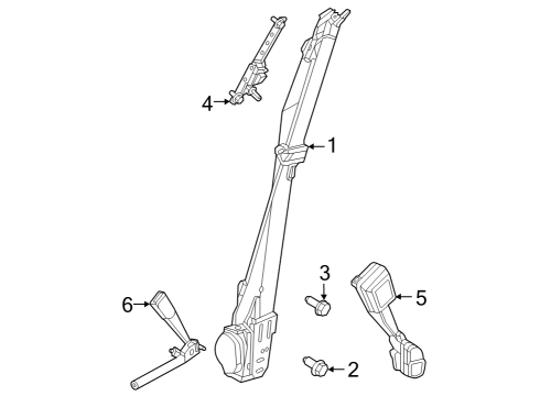 2023 Nissan ARIYA Front Seat Belts Diagram