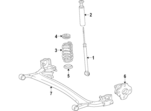 2022 Nissan Leaf Rear Axle, Suspension Components Diagram