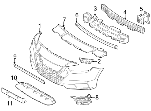 2024 Nissan Versa Bumper & Components - Front Diagram