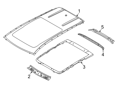 2022 Nissan Rogue Roof & Components, Exterior Trim Diagram 2