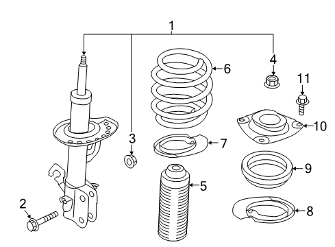 2022 Nissan Leaf Struts & Components - Front Diagram